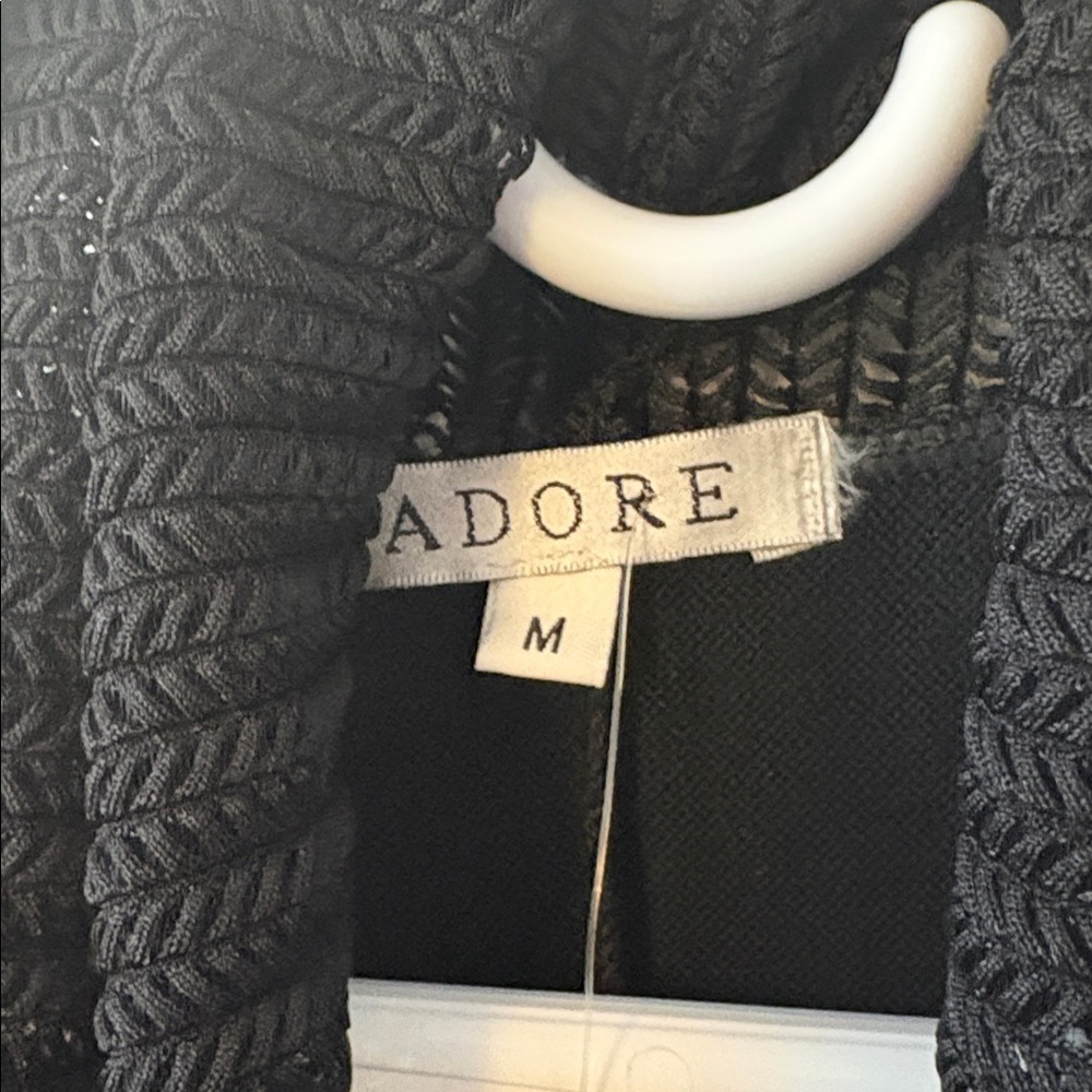 NWT ADORE Brand Bohemian Black Open Front Cardigan with Gorgeous Colorful Trim - Picture 3 of 17